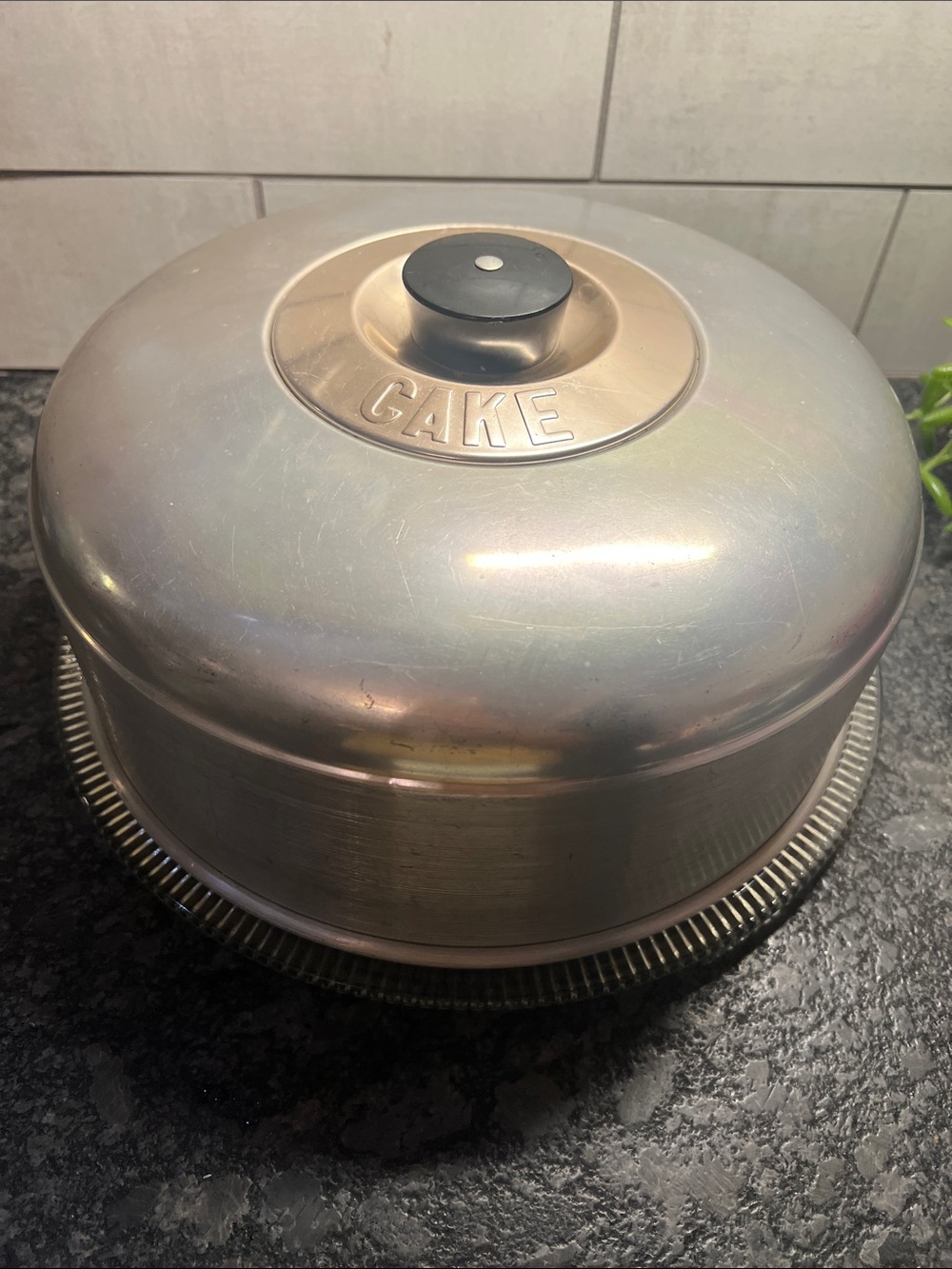Classic Stainless Steel Cake Keeper with Clear Base - Aluminum